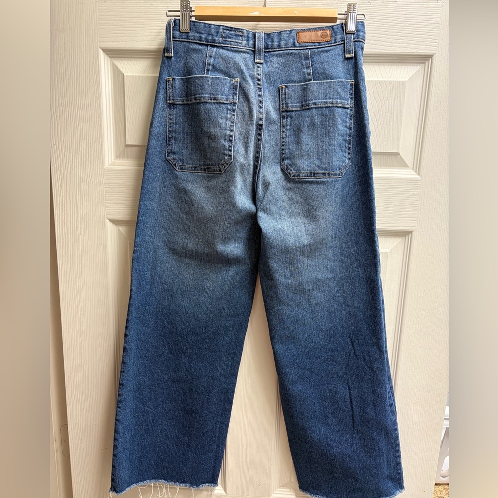 AG Adriano Goldschmied High Wasted Wide Leg Frayed Jeans - Picture 3 of 6
